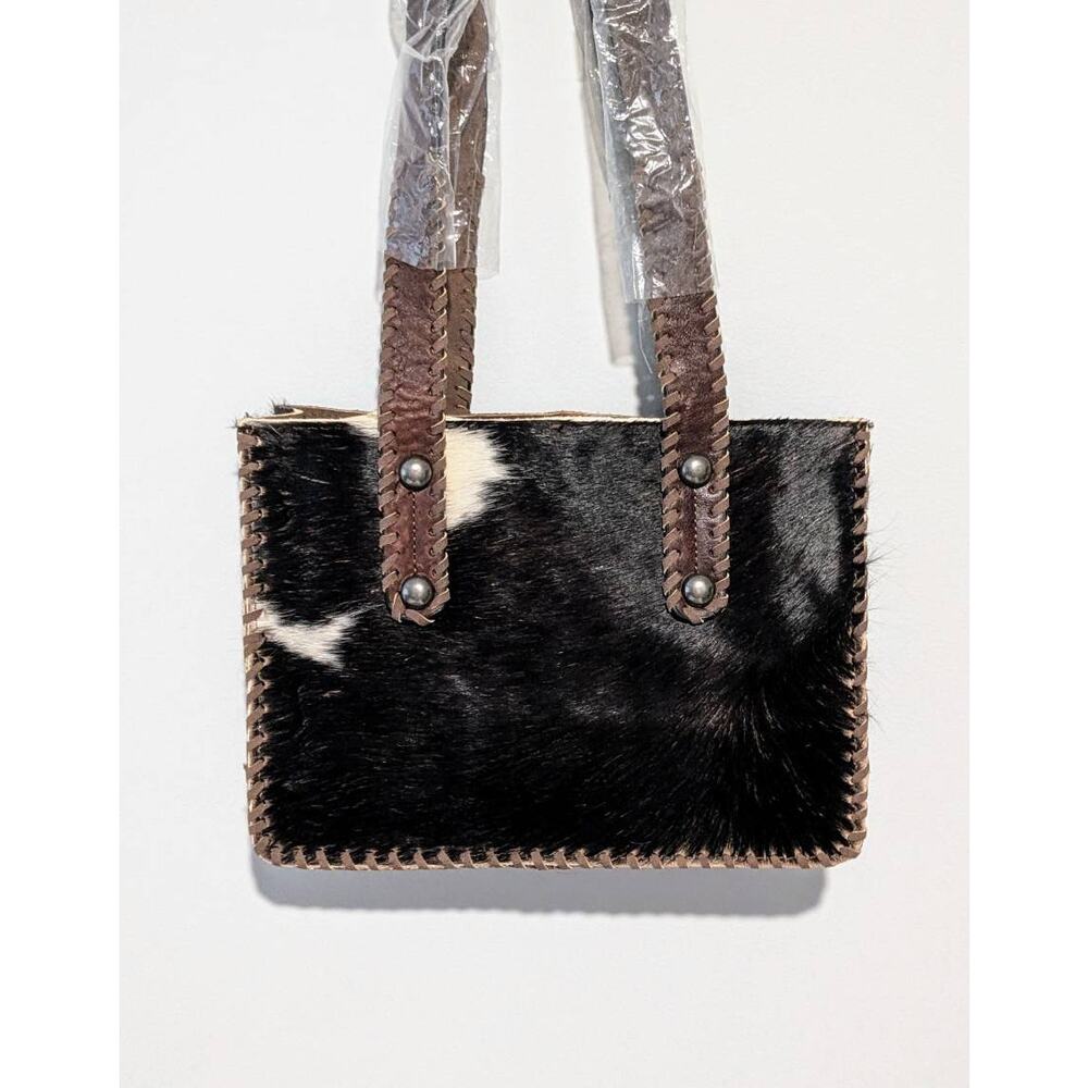 P & G Collection Black And White Cowhide Crossbody Bag w/ free wallet